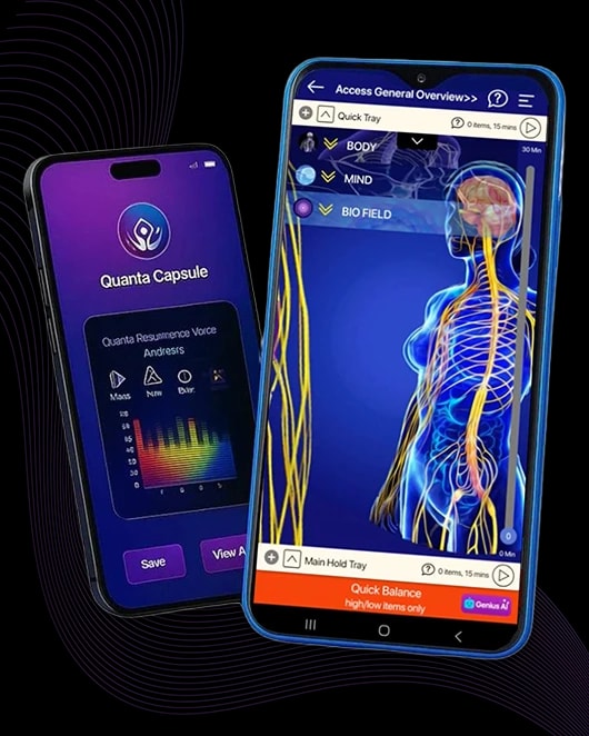 The Resonyx™ frequency scan app shown on two phones